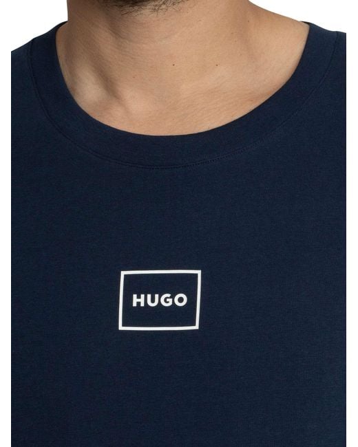 HUGO Blue Lounge Laze Box Logo T-shirt for men