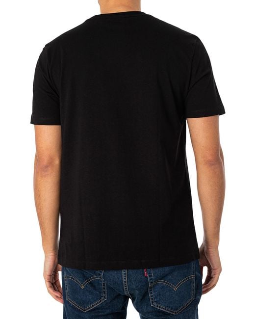 HUGO Black Cotton-jersey T-shirt With Decorative Reflective Logo for men
