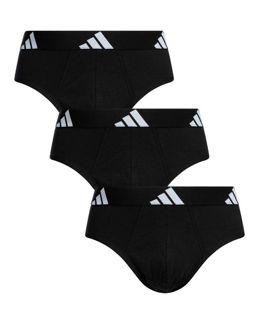 Adidas Black 3 Pack Active Flex Cotton Briefs for men