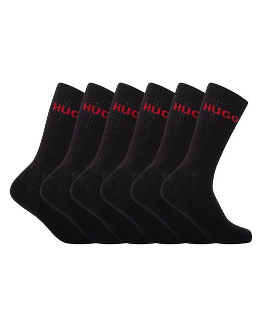 HUGO Black 6 Pack Cotton Socks for men