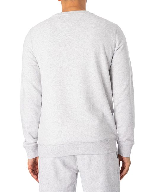 Tommy Hilfiger White Lounge Embroidered Logo Sweatshirt for men