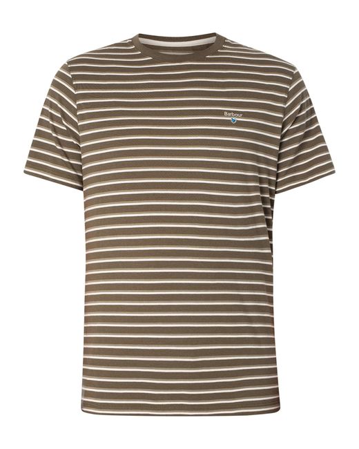 Barbour Gray Ponte Stripe T-shirt for men