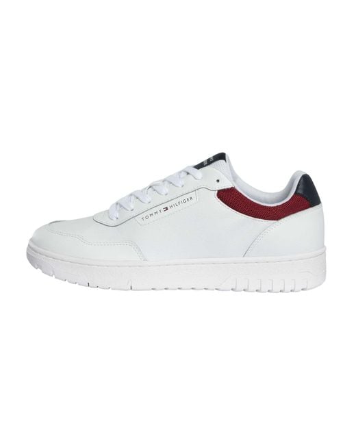 Tommy Hilfiger White Basket Core Leather Trainers for men