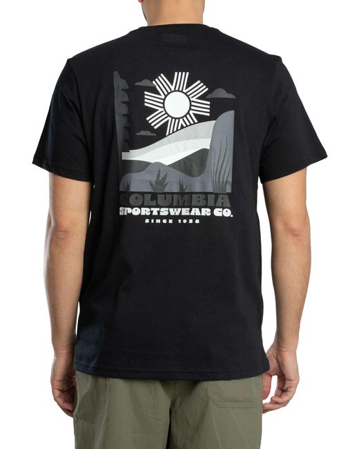 Columbia Black Outdoor Back Graphic T-shirt for men