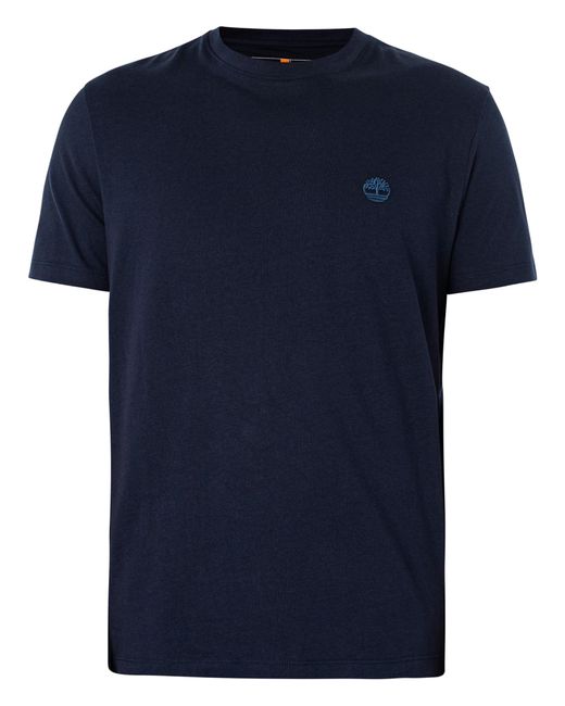Timberland Blue Slim Fit Embroidered Logo T-shirt for men
