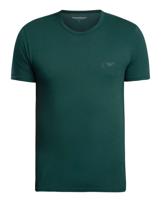 Emporio Armani Green 2 Pack Lounge Crew Neck Fitted T-shirt for men