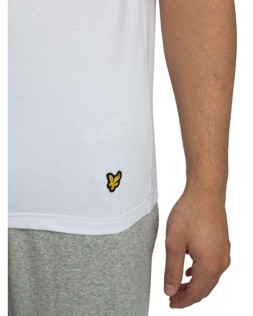 Lyle & Scott White 5 Pack Basic Lounge T-shirt for men