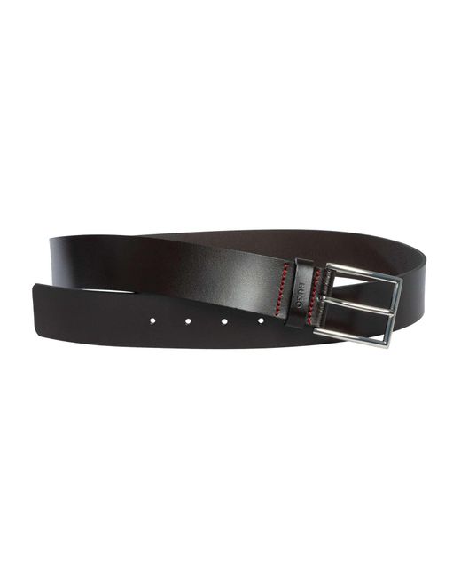 HUGO Black Giaspo Leather Belt for men
