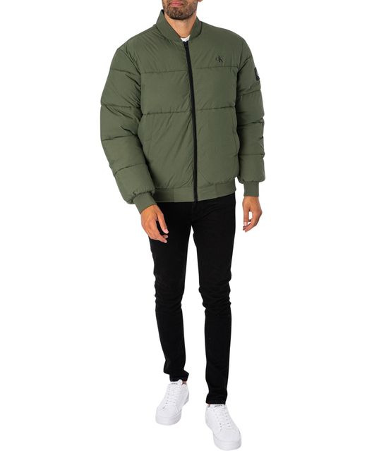 Calvin Klein Green Jeans Commercial Bomber Jacket for men