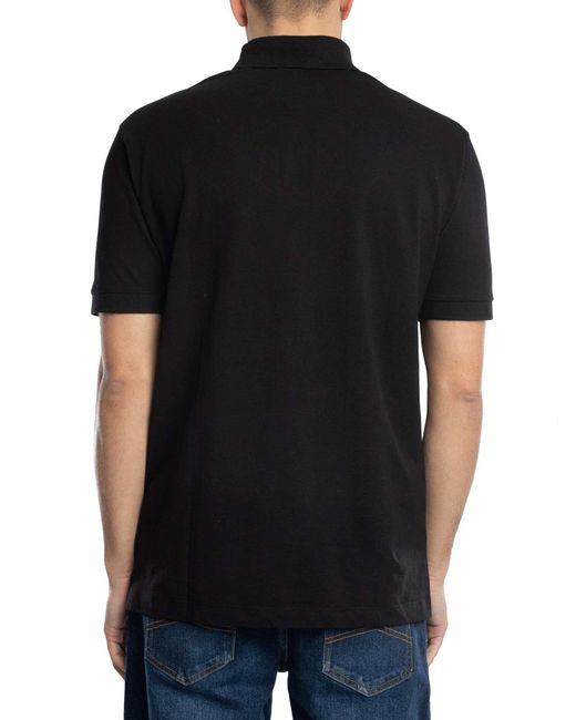 ARMANI EXCHANGE Black Chest Logo Polo Shirt for men