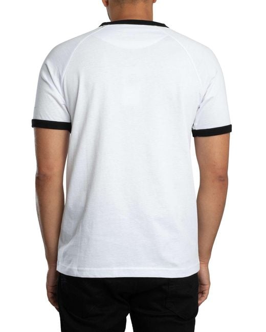 Pretty Green White Boston Ringer T-shirt for men