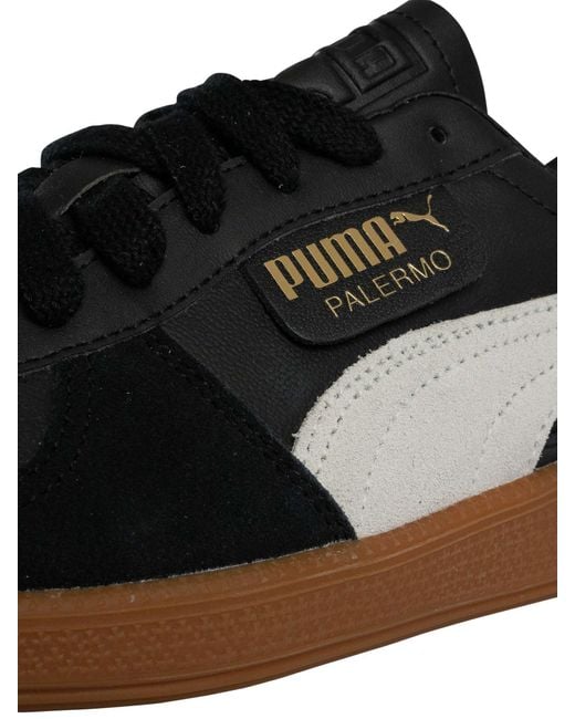 PUMA Black Palermo Leather Trainers for men