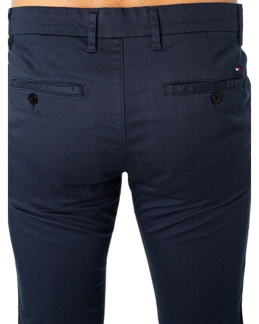 Tommy Hilfiger Trousers Bleecker Chino Printed Structure Stretch in Blue  for Men | Lyst