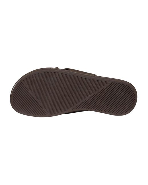 Superdry Brown Vintage Cross Strap Sliders for men