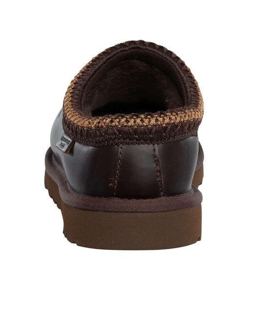 Ugg Black Tasman Leather Regen Slippers for men