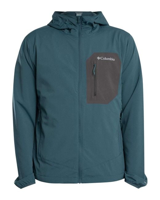 Columbia Blue Tall Heights Iii Hooded Softshell Jacket for men