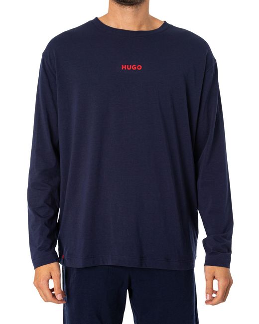 HUGO Blue Linked Longue Longsleeved T-shirt for men