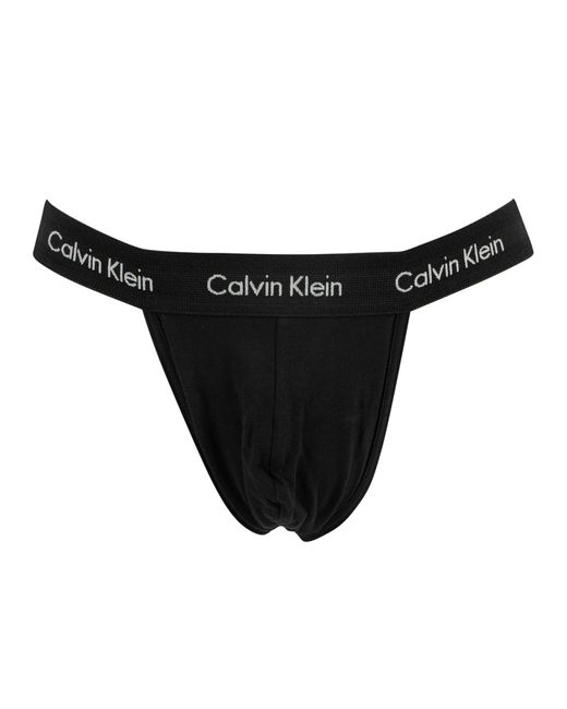 Calvin Klein 2 Pack Thongs in Black for Men - Save 3% | Lyst