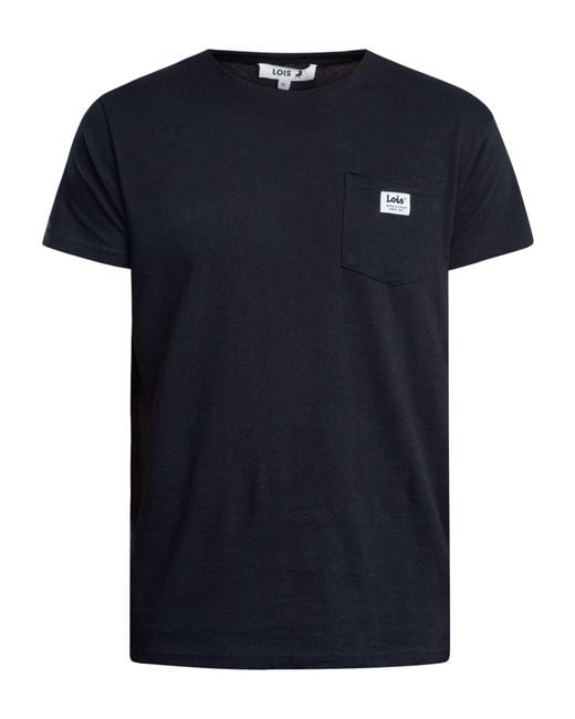Lois Black Teco Chest Pocket T-shirt for men