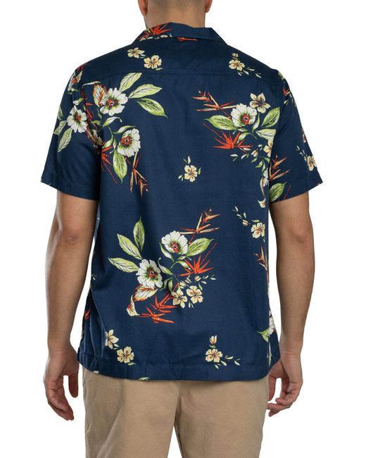 Superdry Blue Hawaiian Print Short Sleeved Shirt for men