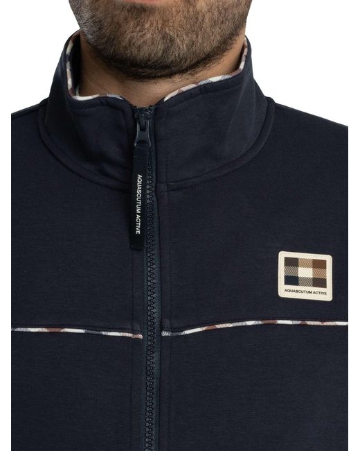 Aquascutum Blue Piping Scuba Track Jacket for men