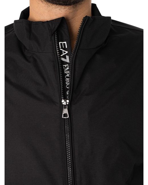 EA7 Black Sleeve Logo Bomber Jacket for men
