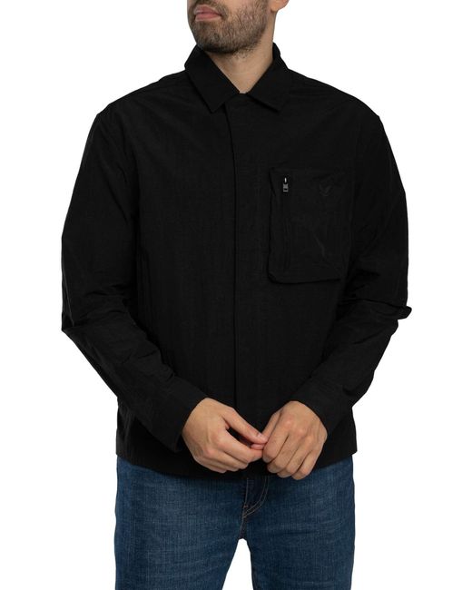 Lyle & Scott Black Lightweight Ripstop Overshirt for men