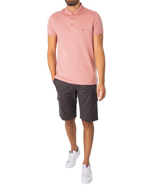 Tommy Hilfiger Pink Pretwist Mouline Slim Fit Polo Shirt for men