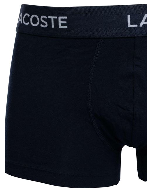 Lacoste Blue 3 Pack Cotton Stretch Trunks for men