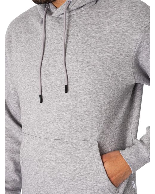 Jack & Jones Gray Bradley Pullover Hoodie for men