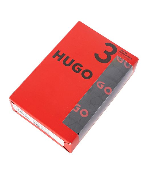 HUGO Black 3 Pack Woven Boxer Shorts for men