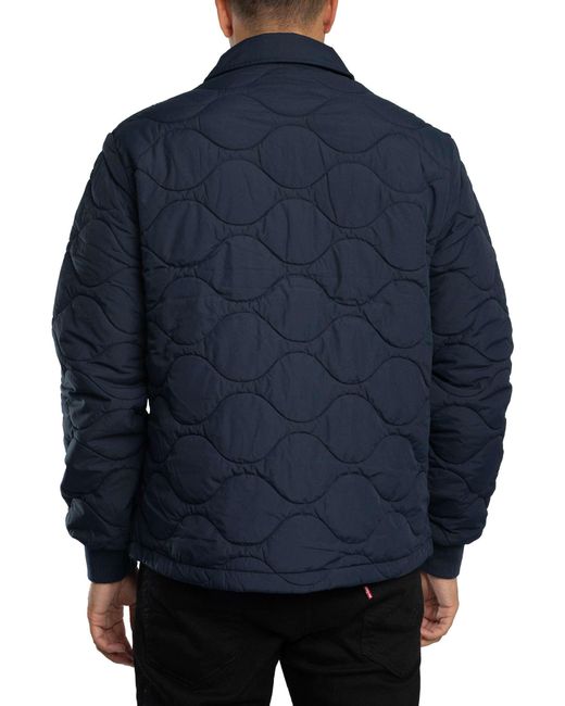 Lyle & Scott Blue Quilted Ripstop Jacket for men