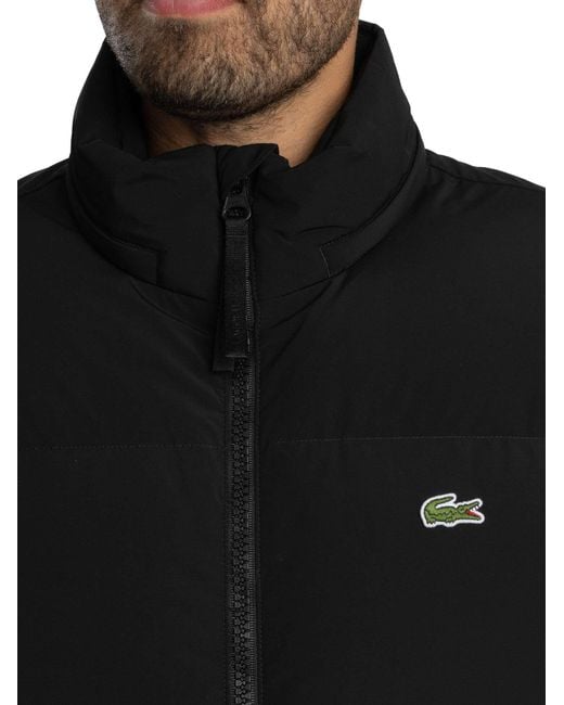 Lacoste Black Water Repellent Hooded Down Jacket for men