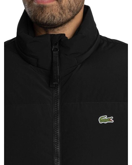 Lacoste Black Water Repellent Hooded Down Jacket for men