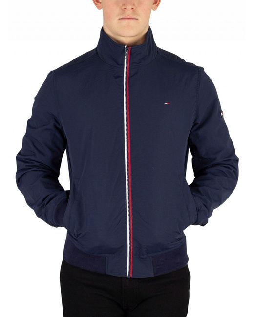Tommy Hilfiger Black Iris Navy Essential Casual Bomber Jacket for Men | Lyst