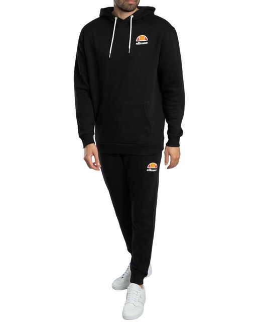 Ellesse Black Logo Pullover Hoodie for men
