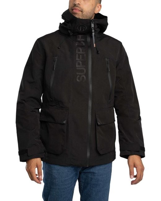 Superdry Black Ultimate Emb Windbreaker Jacket for men