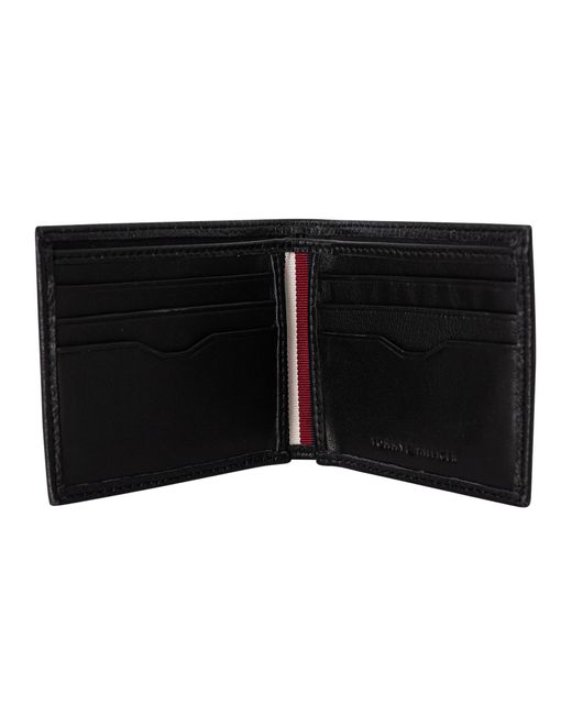 tommy hilfiger eton mini billfold leather wallet in black