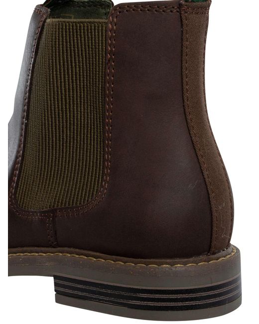 Barbour Brown Farsley Leather Chelsea Boots for men