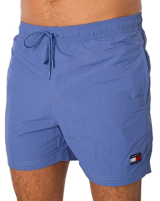 Tommy Hilfiger Blue Crinkle Nylon Swim Shorts for men