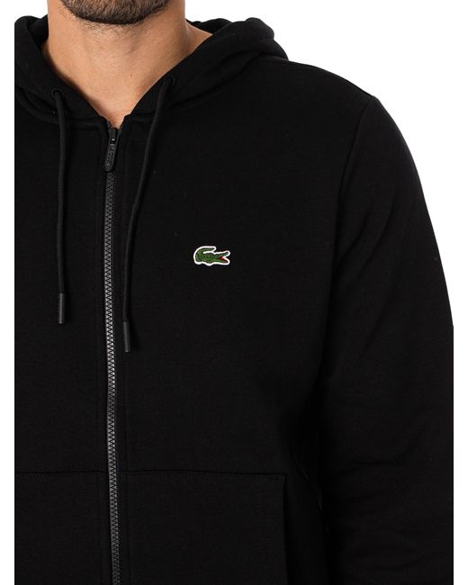 Lacoste Black Full Zip Hood Sh9626 for men