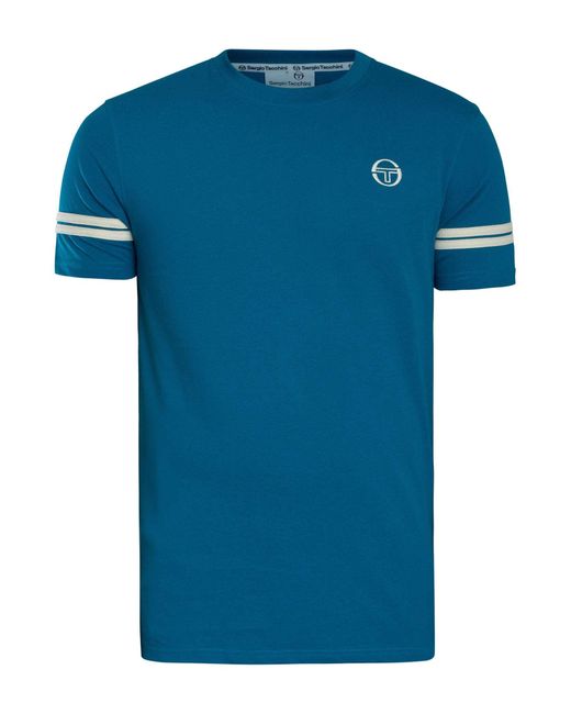 Sergio Tacchini Blue Grello Crew T-shirt for men