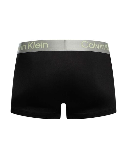Calvin Klein Black 3 Pack Brushed Microfiber Trunks for men