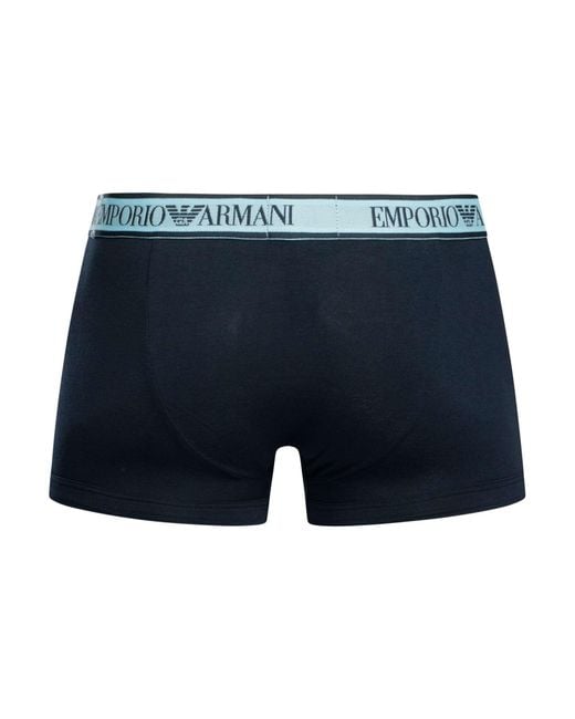 Emporio Armani Blue 3 Pack Trunks for men