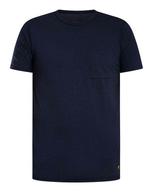 Lyle & Scott Blue 2 Pack Pocket Basic Lounge T-shirts for men