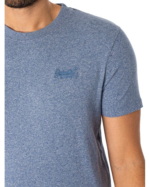 Superdry Blue Uperdry Vintage Logo Ebroidered Hort Leeve T-hirt for men