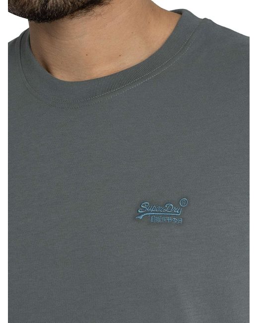 Superdry Gray Essential Logo Emb T-shirt for men
