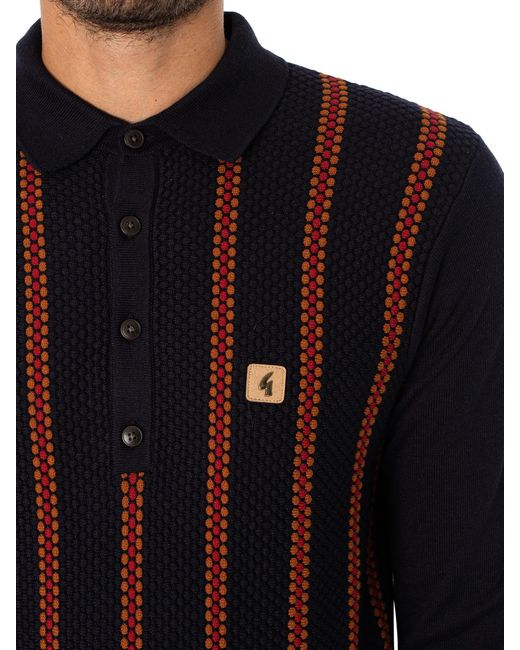 Gabicci Black Fresco Longsleeved Polo Shirt for men