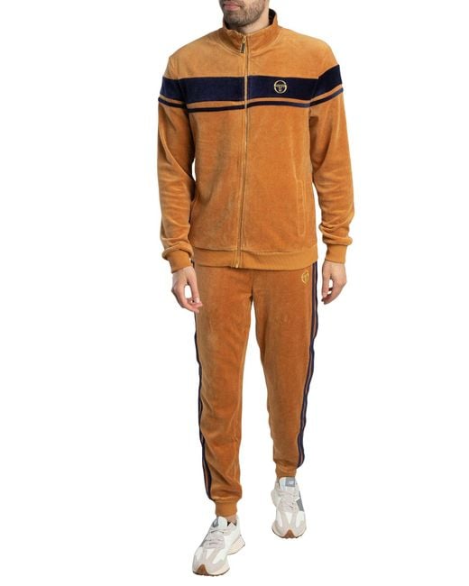 Sergio Tacchini Orange Damarindo Velour Track Jacket for men