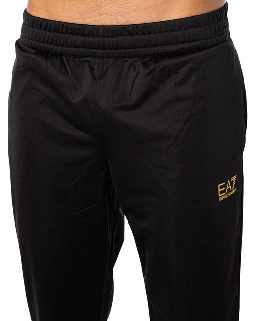 EA7 Black Logo Zip Tracksuit for men